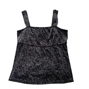 Vintage Y2K 90s Velvet Babydoll Tank Top 22W Whimsigoth Fairy Dark Purple Grunge